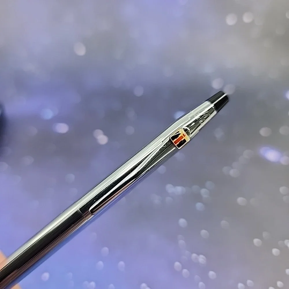 CROSS Authentic Chrome Ball Pen In Box #3502 Excellent Condition Tested!